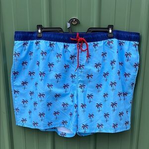 Men's Americana Palm Tree Swim Trunks Shorts Size 3XL
